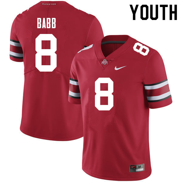 Ohio State Buckeyes Kamryn Babb Youth #8 Red Authentic Stitched College Football Jersey